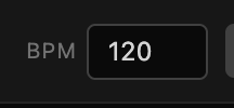 The BPM field in the top bar
