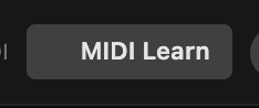 The MIDI Learn button in the top bar